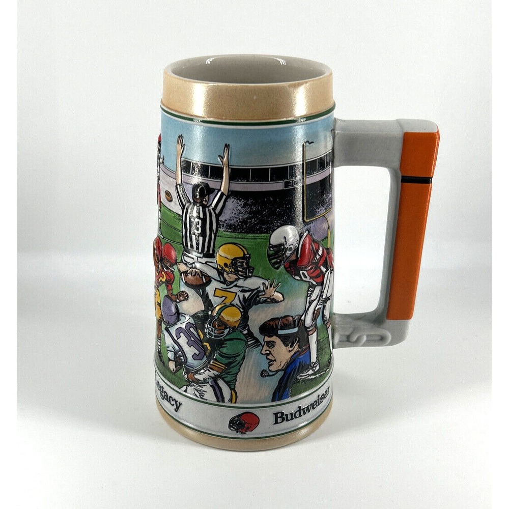 Vintage Budweiser Beer Mug Stein 1990 Football Sports Series‎ Gridiron Legacy